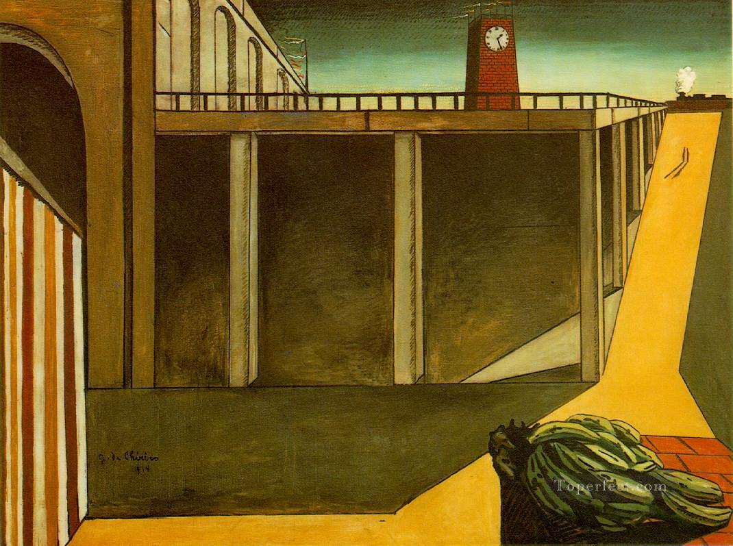 gare montparnasse the melancholy of departure 1914 Giorgio de Chirico Metaphysical surrealism Oil Paintings